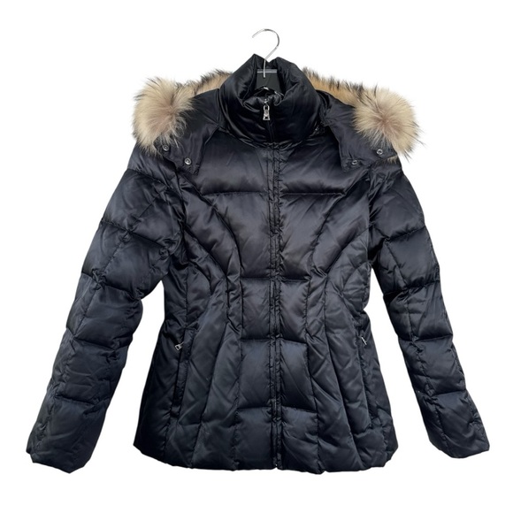 Andrew Marc Down Puffer Jacket with Fur Hood Size Small - Picture 2 of 8